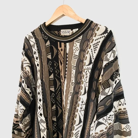 Vintage COTTON TRADERS Men’s Brown Tan Coogi Style Sweater XLXT